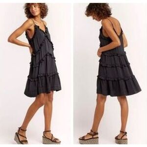Rebecca Minkoff Sasha Black Sleeveless Ruffle Mini Dress Sz. XS